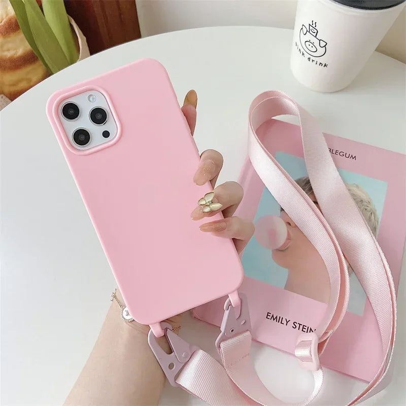 Crossbody Silikonhülle Candy Farben iPhone 17