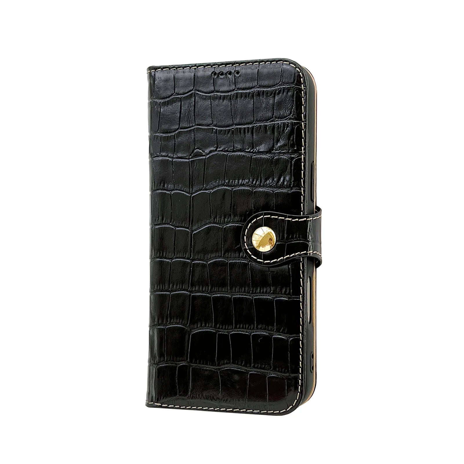 Echtleder Wallet-Hülle Krokodilleder für iPhone 17