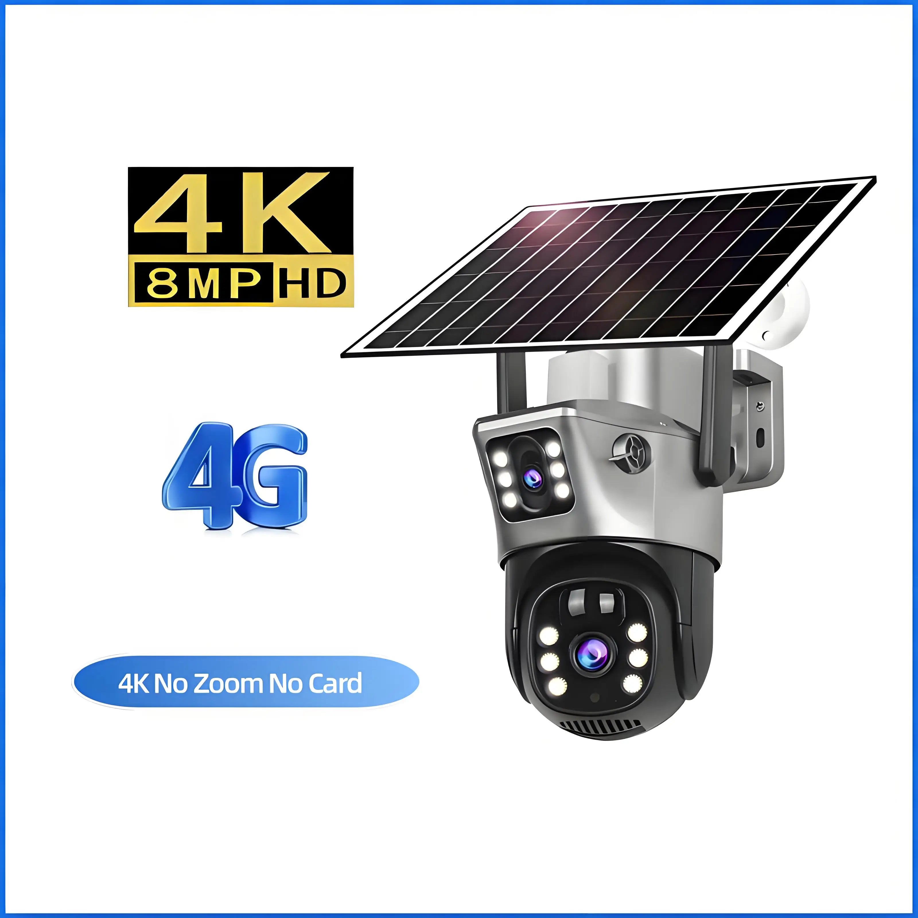 Solar Outdoor Kamera 12MP 6K 4G SIM 10X Zoom PTZ
