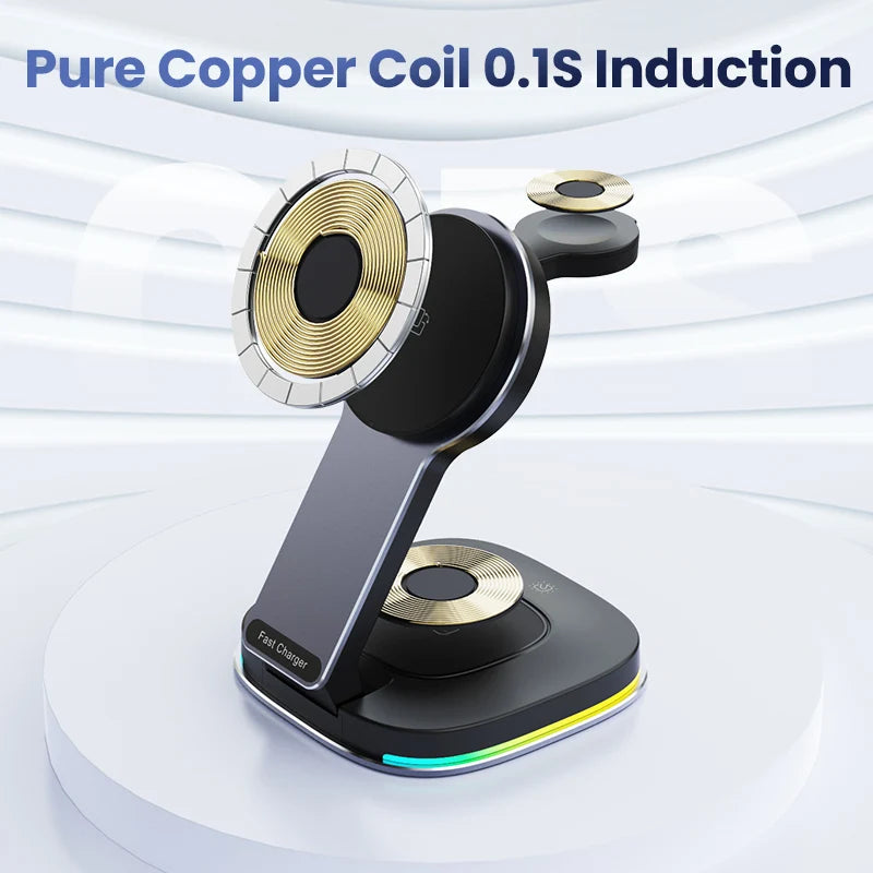 3in1 Maxsafe Qi2 faltbarer Ultra-Schnell-Ladeständer