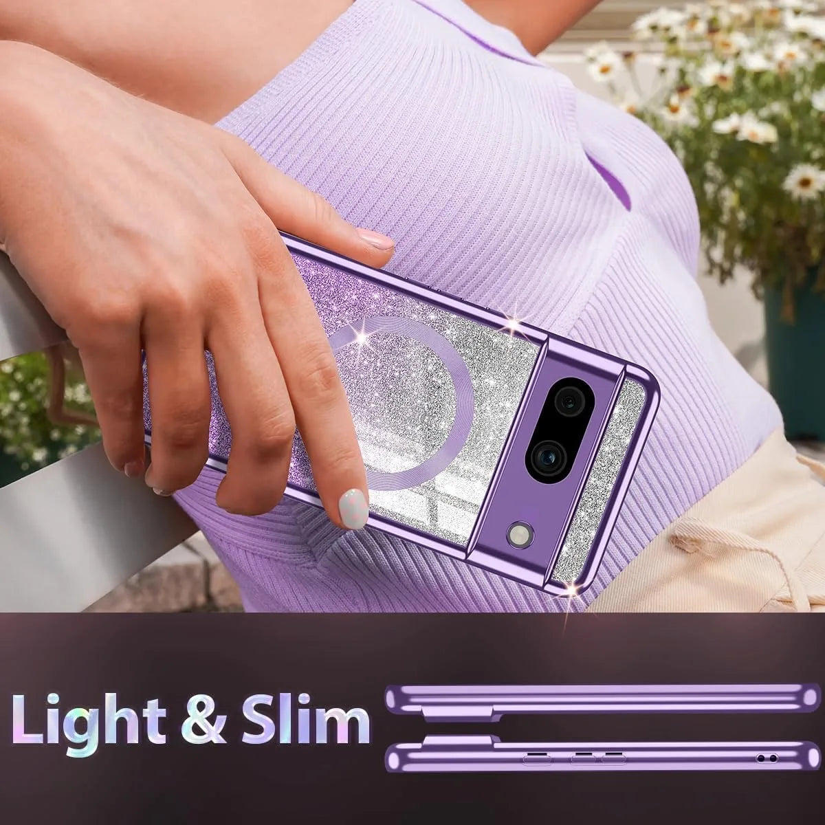 Glitzer Transparente Magsafe Hülle Pixel