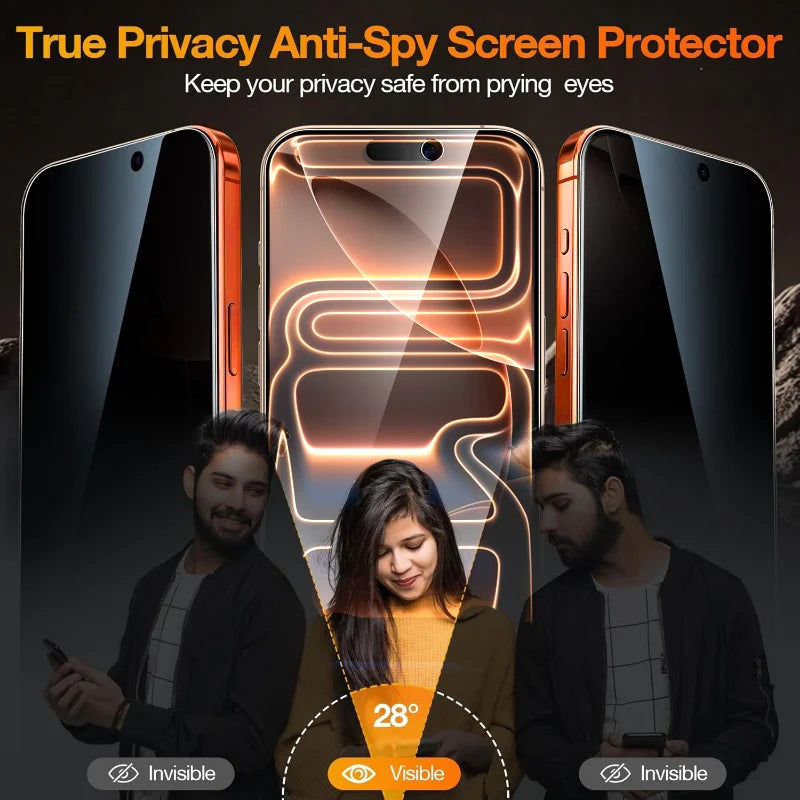 4er Set Sichtschutz Panzerglas für iPhone 17 Pro Max