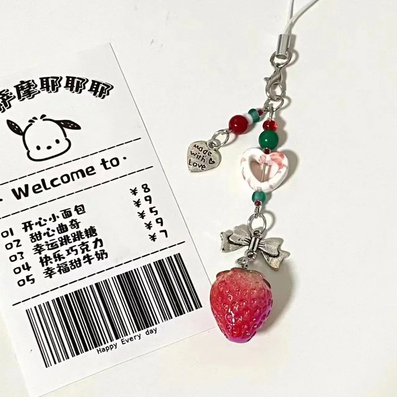Silikon Herz Erdbeere Handy Lanyard für Mädchen