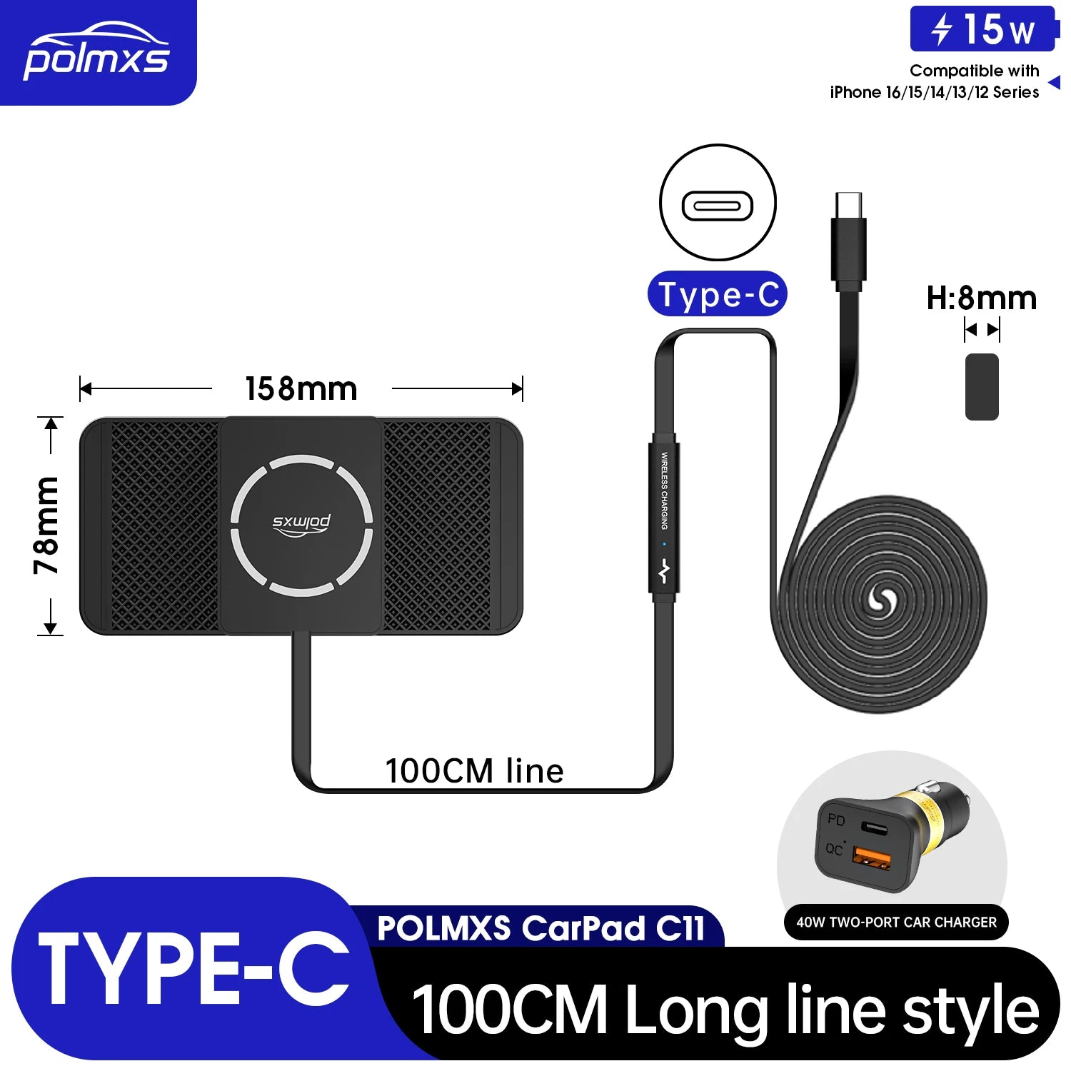 Magnetisches Wireless Auto Ladepad für iPhone