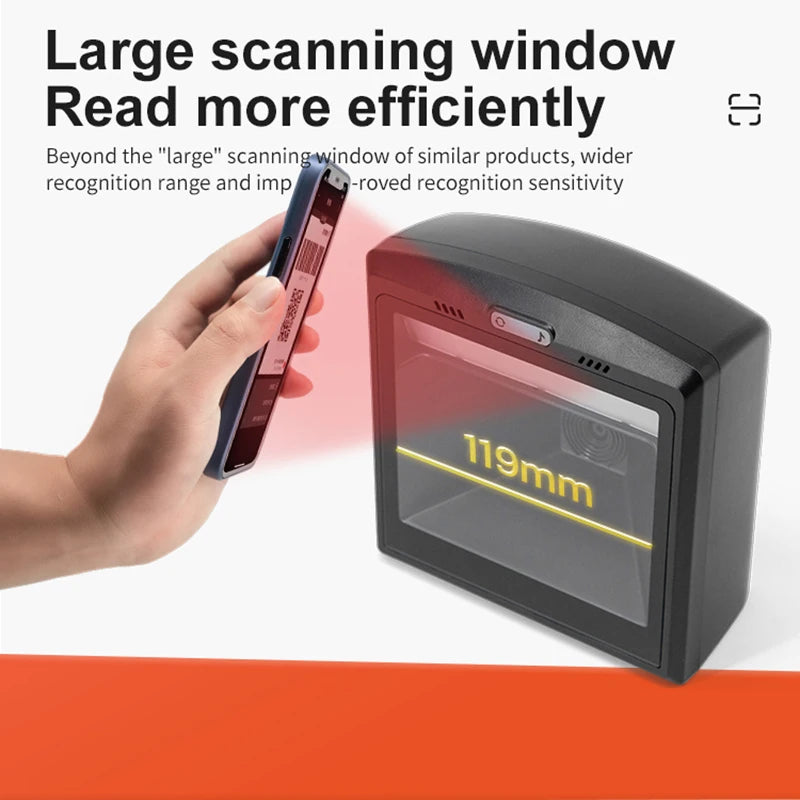 Portable 1D 2D QR barcode scanner for logistics