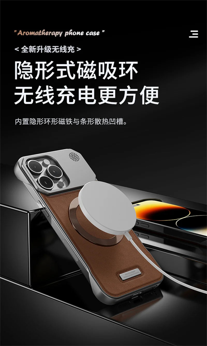 Luxuriöse magnetische Lederhülle für iPhone 17 Pro Max