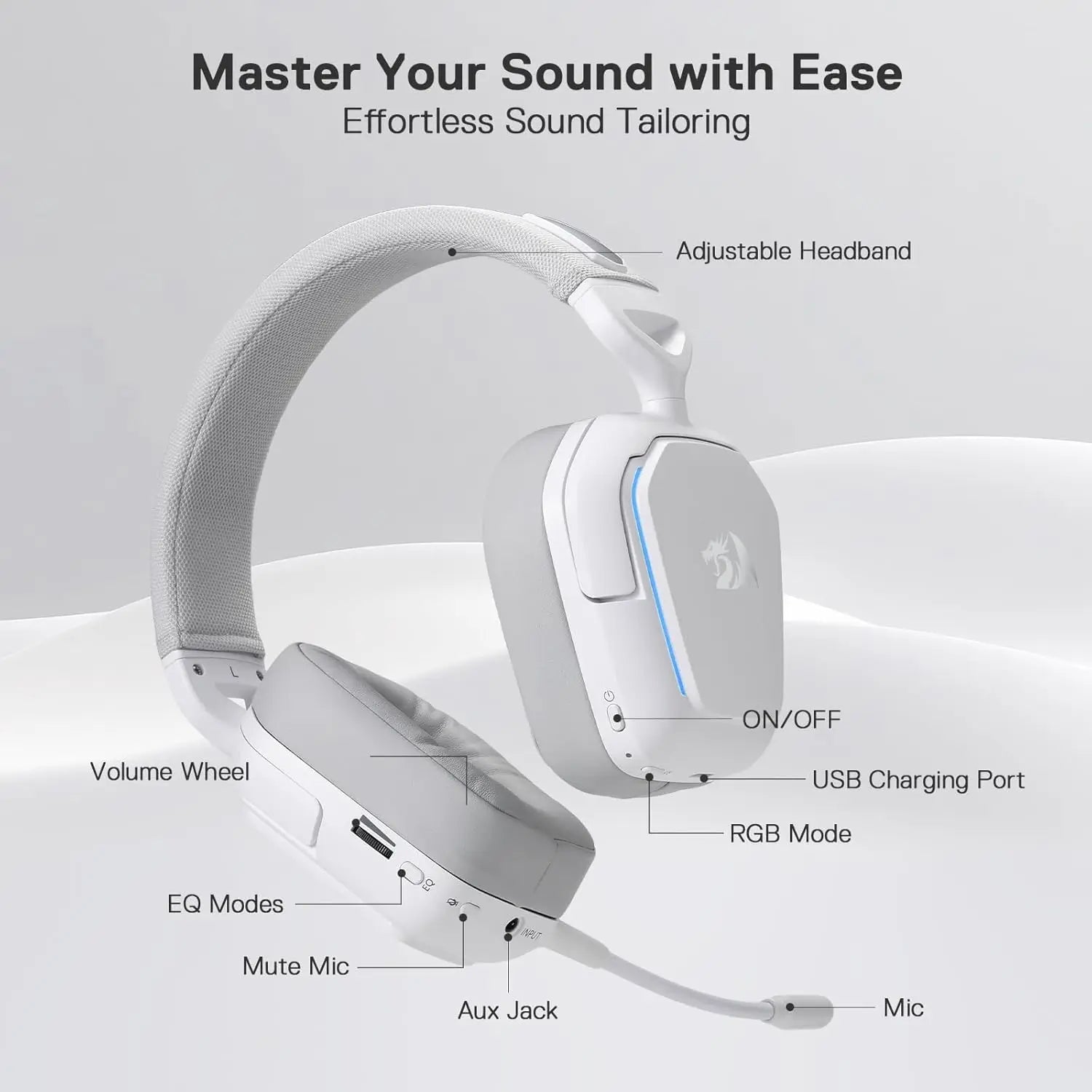 Redragon H868 Wireless RGB Gaming-Headset