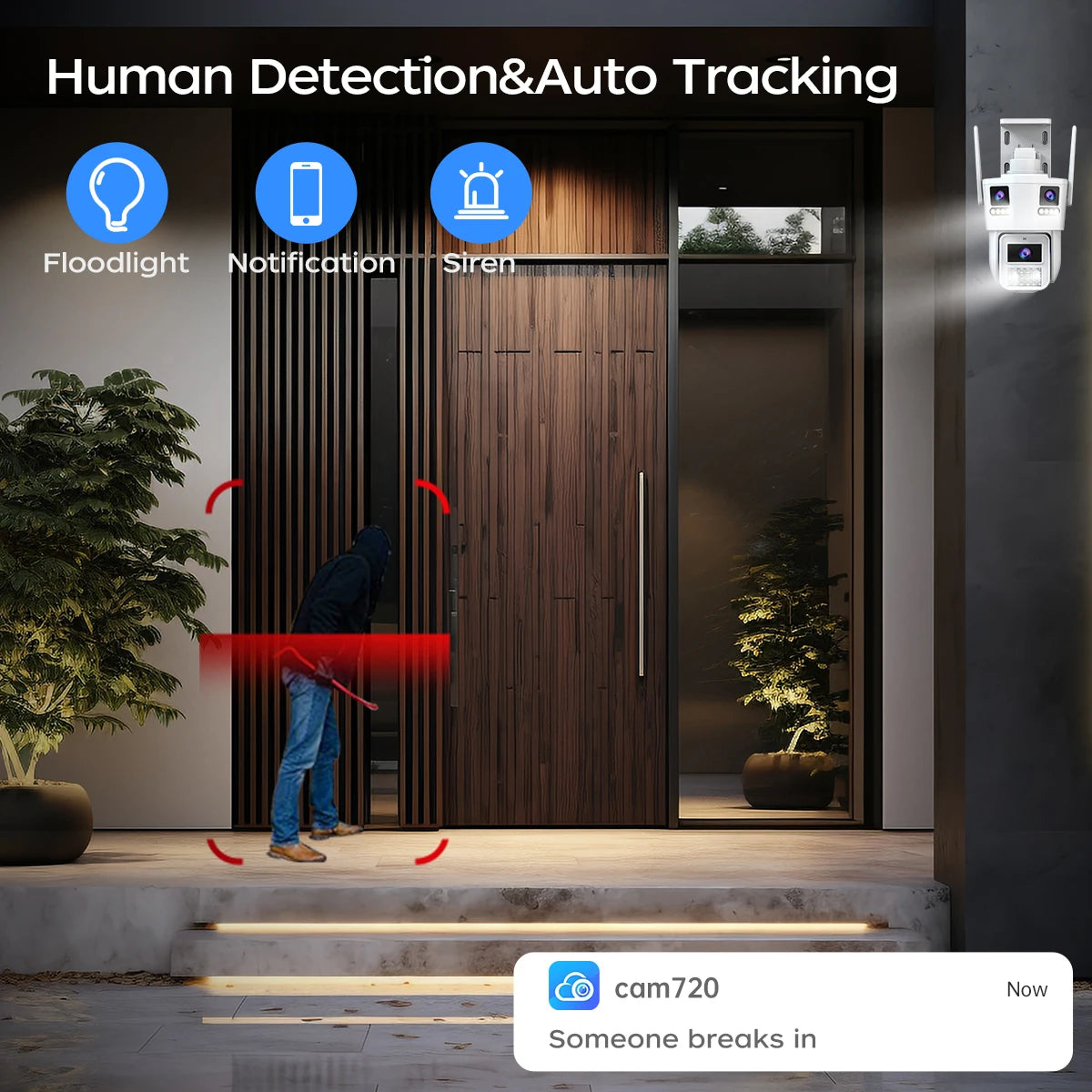 6K HD PTZ IP Kamera Drei Linsen Outdoor 5G WiFi