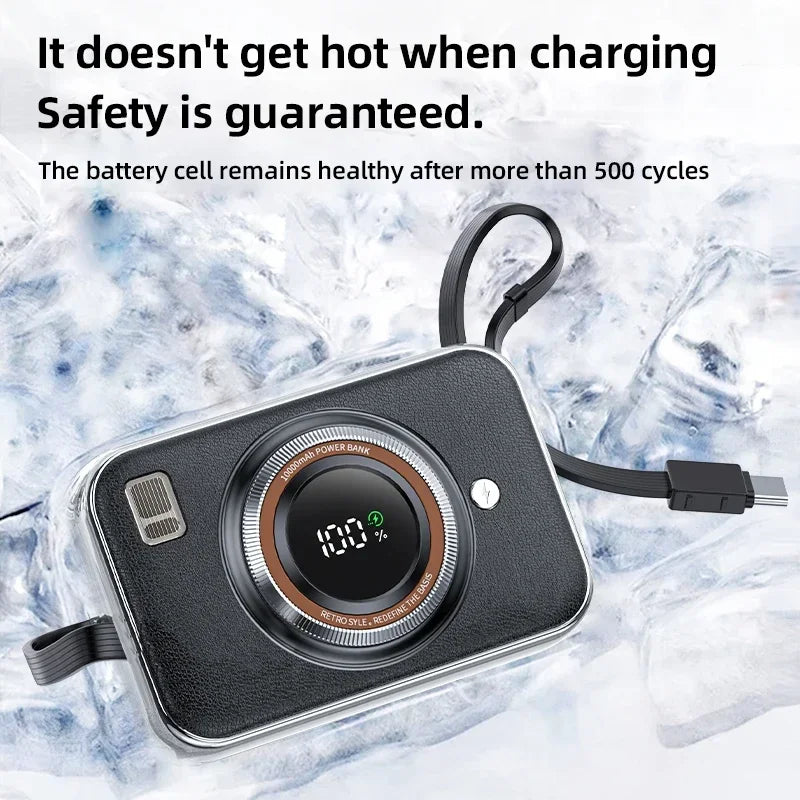 Mini Powerbank mit Kabel & Farbwahl