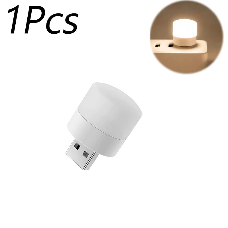 Mini USB LED Nachtlicht warmweiß 1–10 Stk.