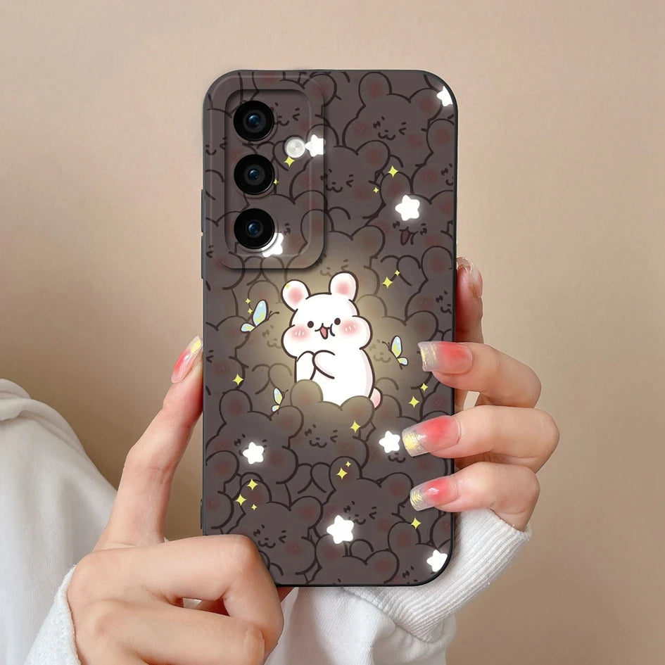 Leopard print silicone case with camera protection