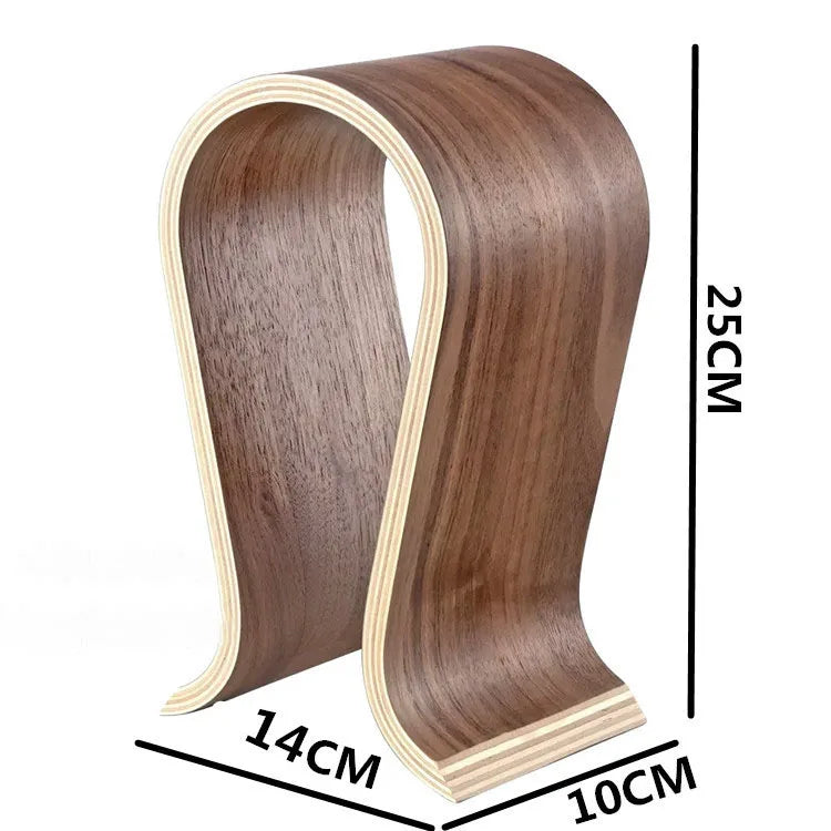 Walnuss Holz U-förmiger Kopfhörerständer Desktop