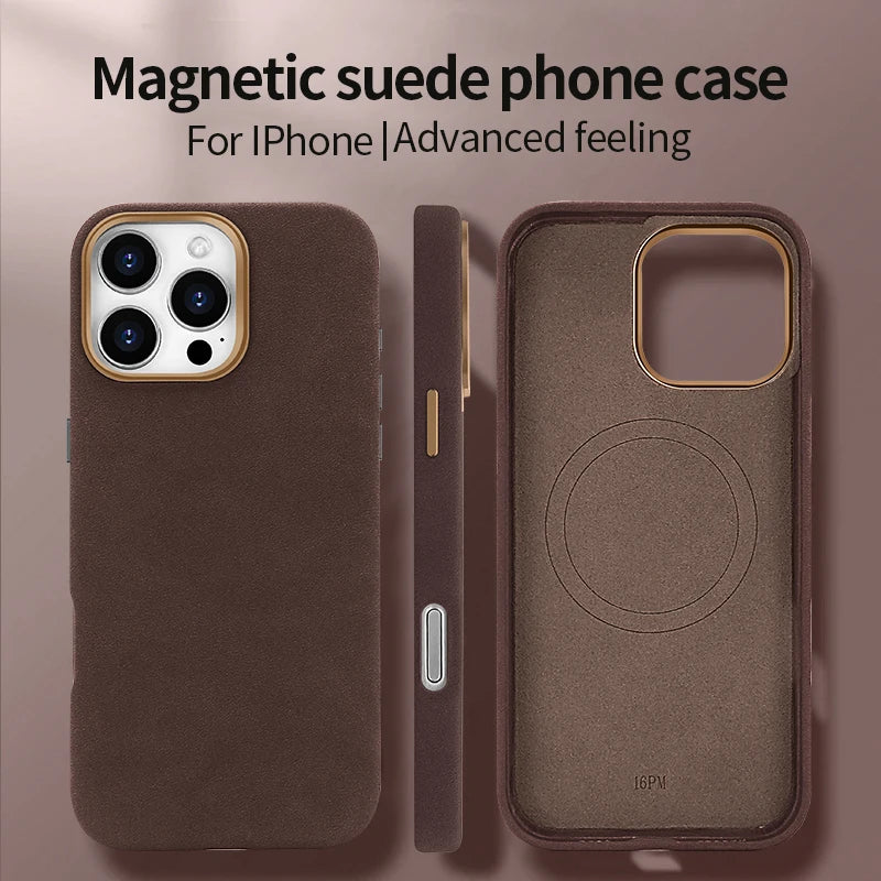 Wildleder Lederhülle für iPhone 17 mit MagSafe