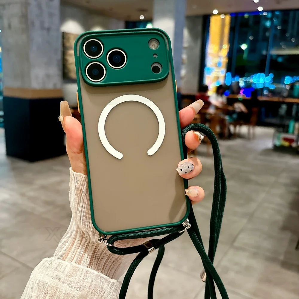 Magnetische Magsafe-Hülle mit Band für iPhone 11–17