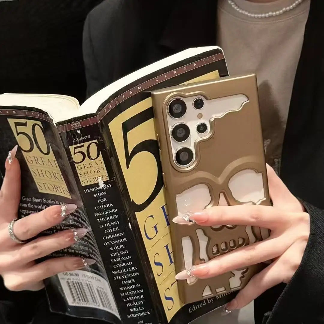 3D Metallic Totenkopf Hülle für Galaxy S23 S24