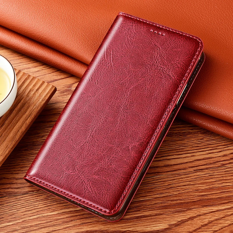 Echtleder Flip Wallet Hülle für iPhone 17 Pro