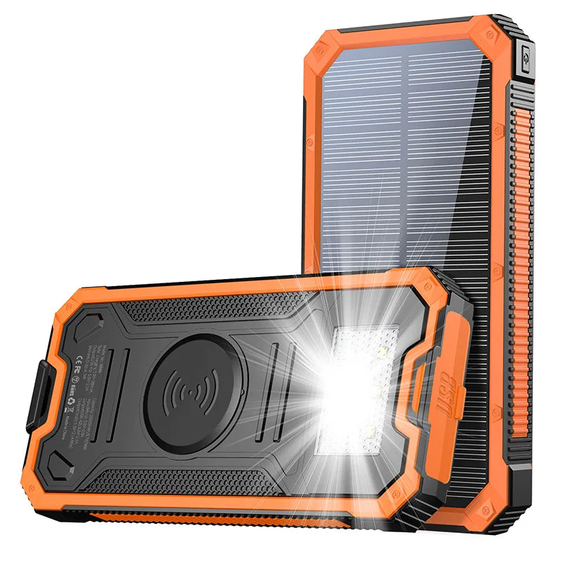 Wasserdichte Solar Powerbank 20000mAh kabellos