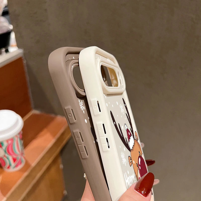 Soft TPU Christmas case for Google Pixel 7, 8 and 9 series, shockproof, flexible, perfect fit with deer motif, non-slip silicone case
