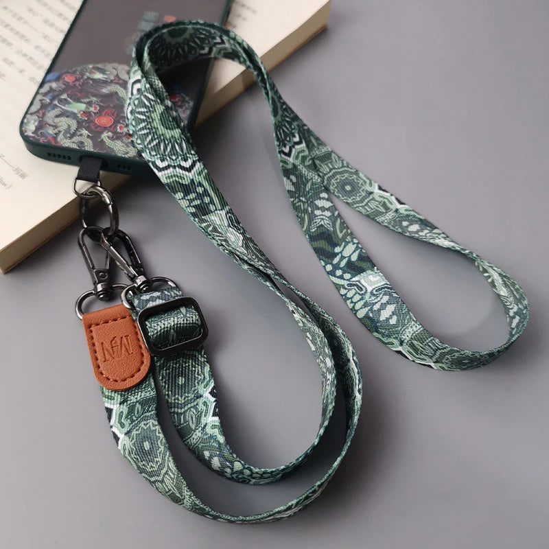 Retro Handy-Lanyard mit Totem-Muster und Clip