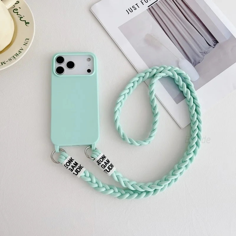 Luxus Lanyard-Hülle mit Band für iPhone 11–17