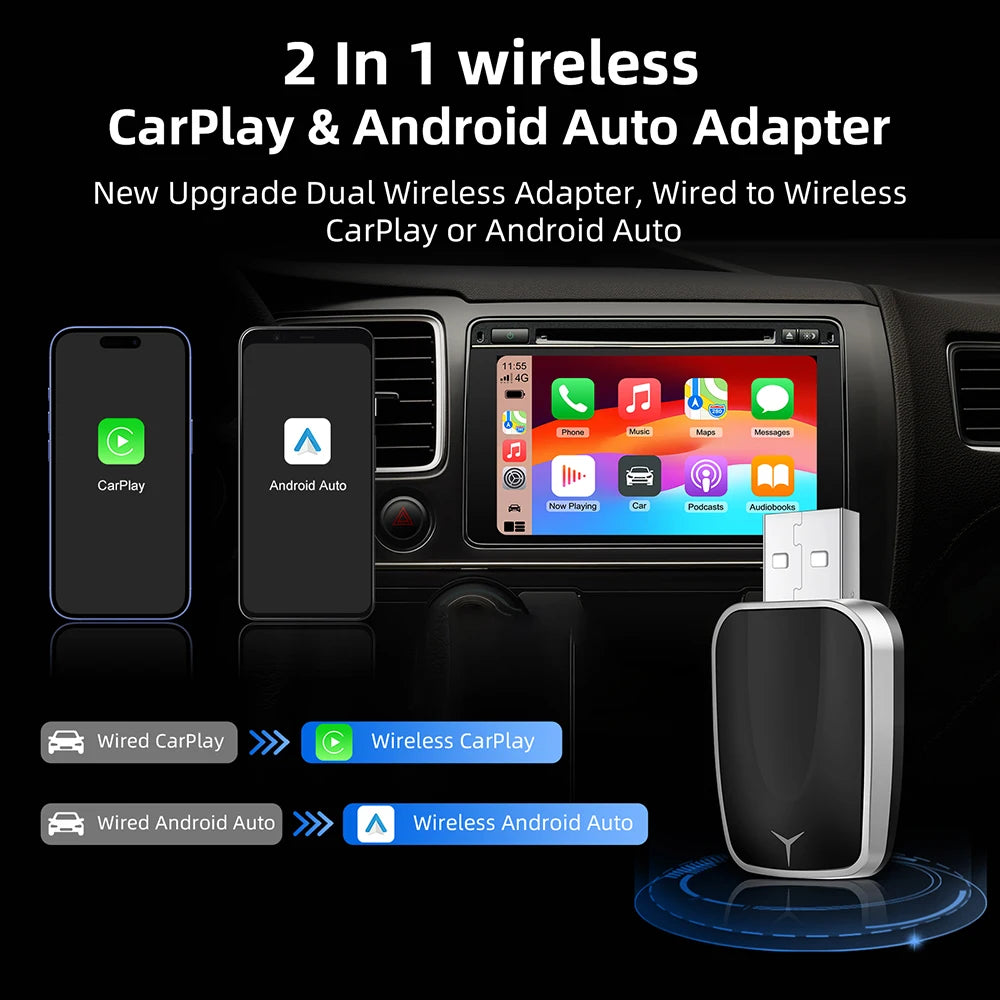 2in1 AI Box Adapter CarPlay Android Auto