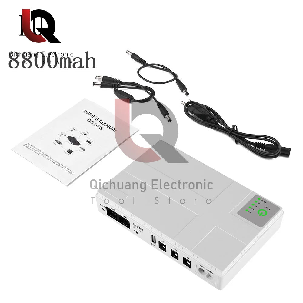 Power Bank 8800/10400mAh UPS 5‑24V emergency power