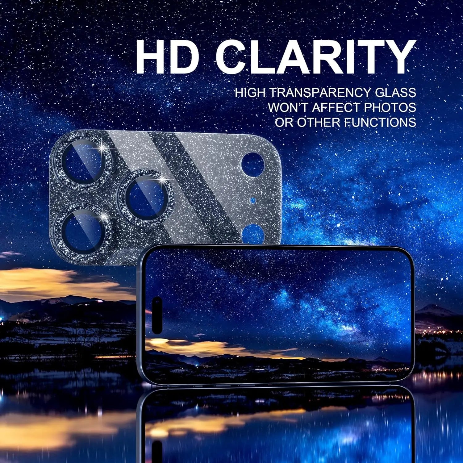 Glitter camera protective ring for iPhone 17 Pro Max