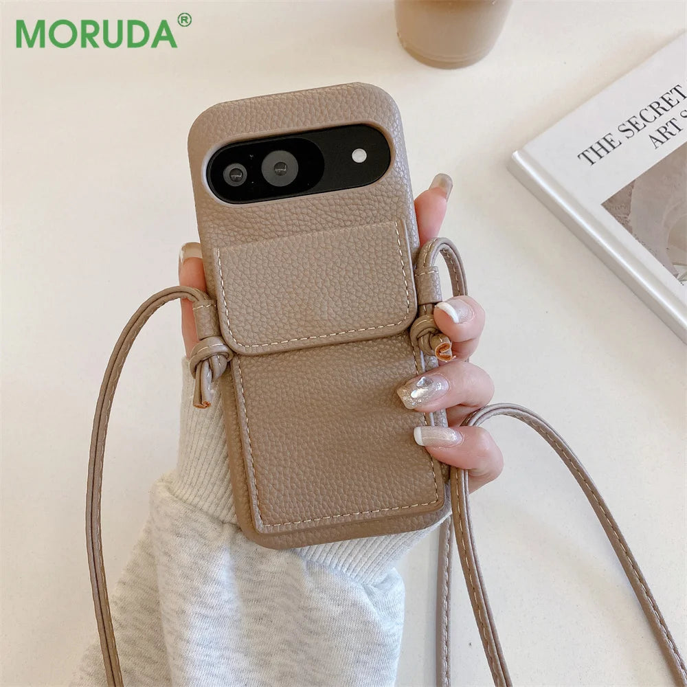 Luxus Leder Wallet Hülle für Google Pixel 9 Pro