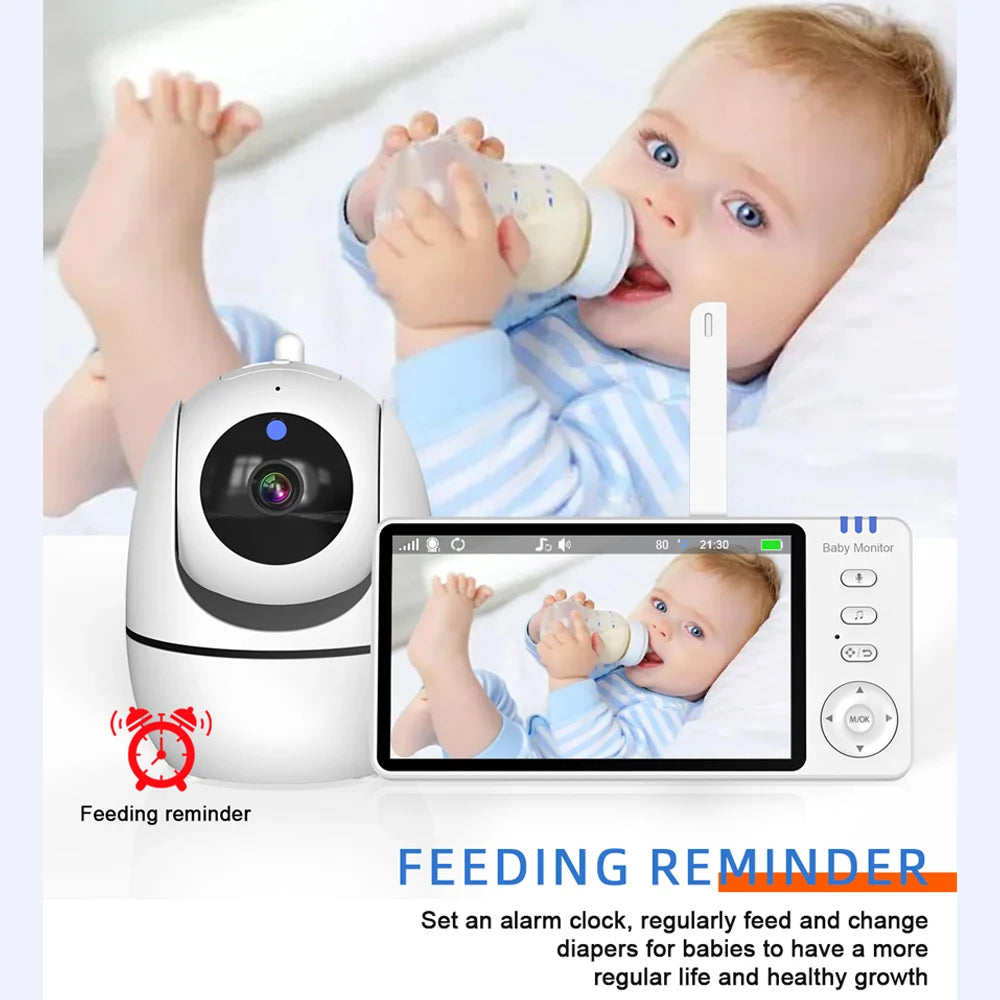 5-inch video baby monitor with PTZ camera and night vision