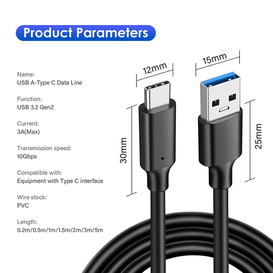 USB 3.2 Typ-C Kabel 10 Gbit/s Schnell