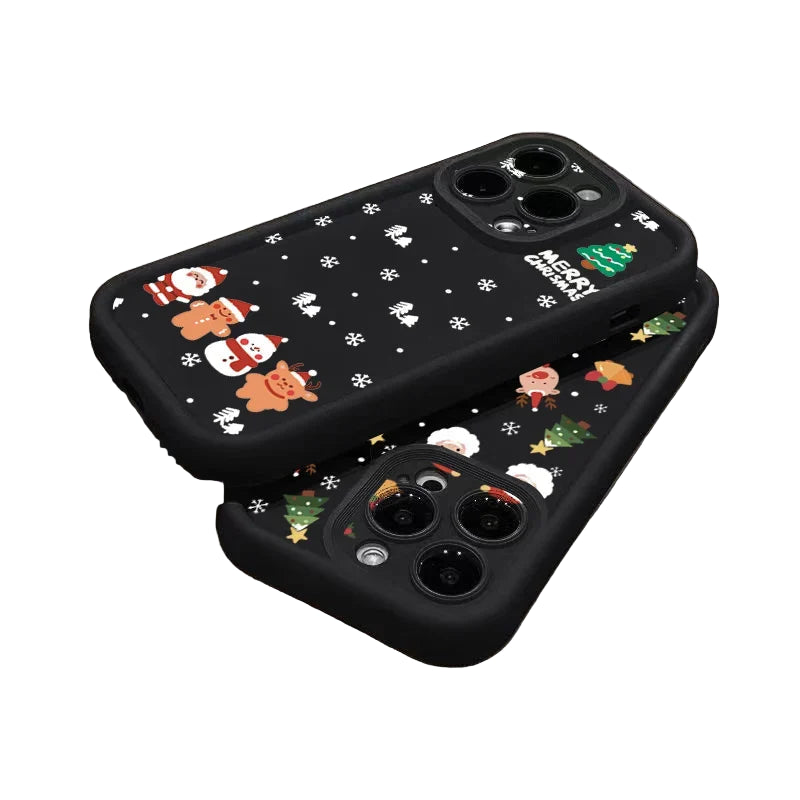 Weihnachtliche Silikonhülle mit Santa und Elch für iPhone 17 Pro Max