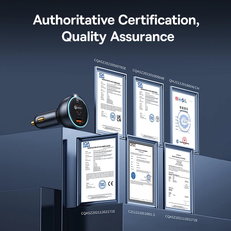 160W Auto Ladegerät QC3.0 PD3.0 Schnellladung