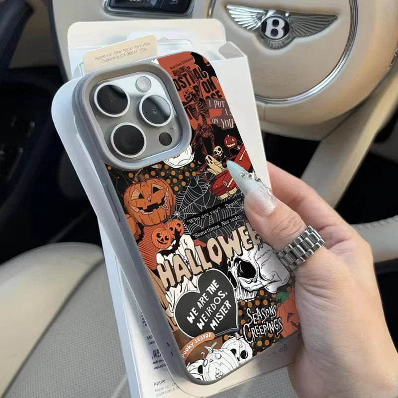 Creepy pumpkin silicone case for iPhone