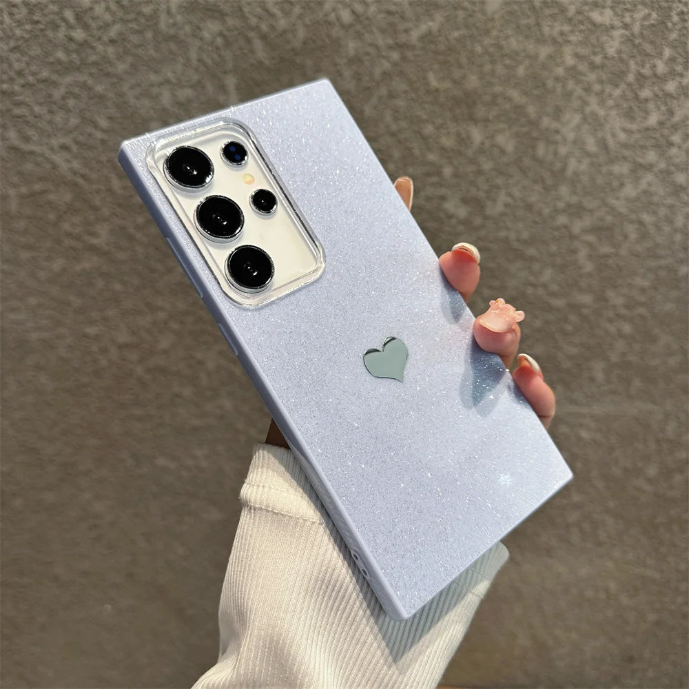 Glitzer Herz Hülle für Samsung Galaxy S25 S24 S23