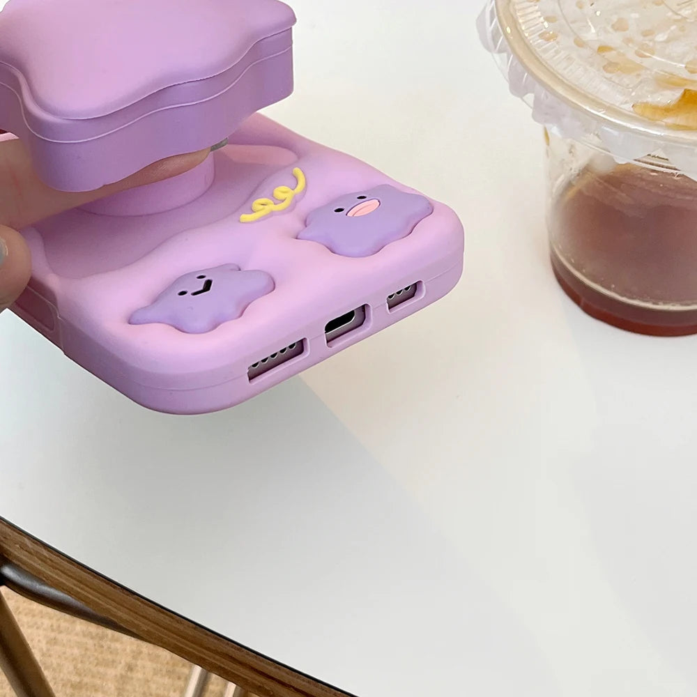 3D Cartoon Spiegelhülle mit Ständer für iPhone