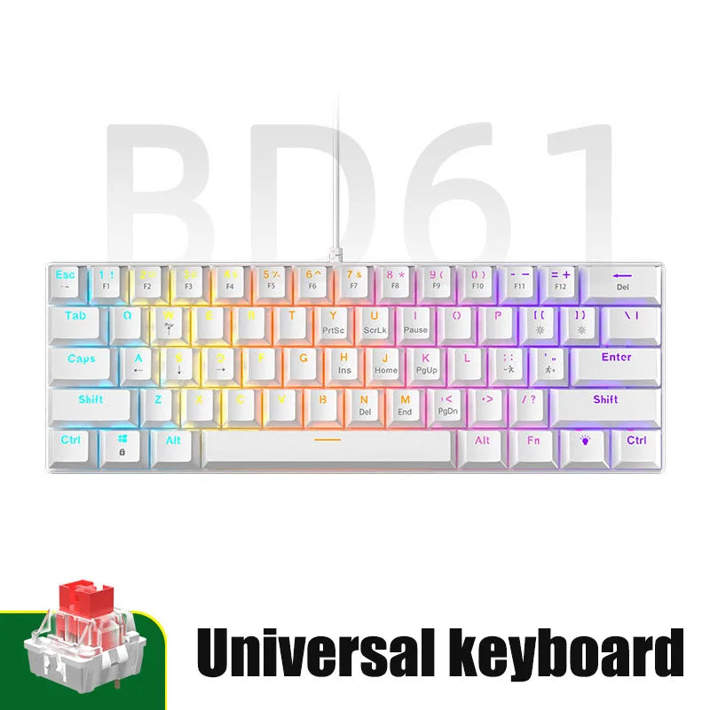 RGB Mechanische 60% Gaming Tastatur Weiß