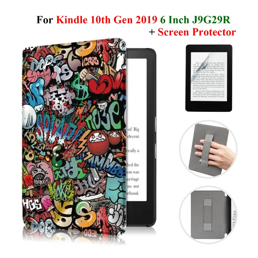 Hülle + Folie für Kindle 10. Gen 6 Zoll