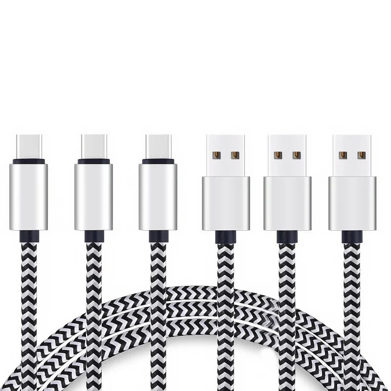USB-C Kabel 3er-Pack Schnellladen Nylon