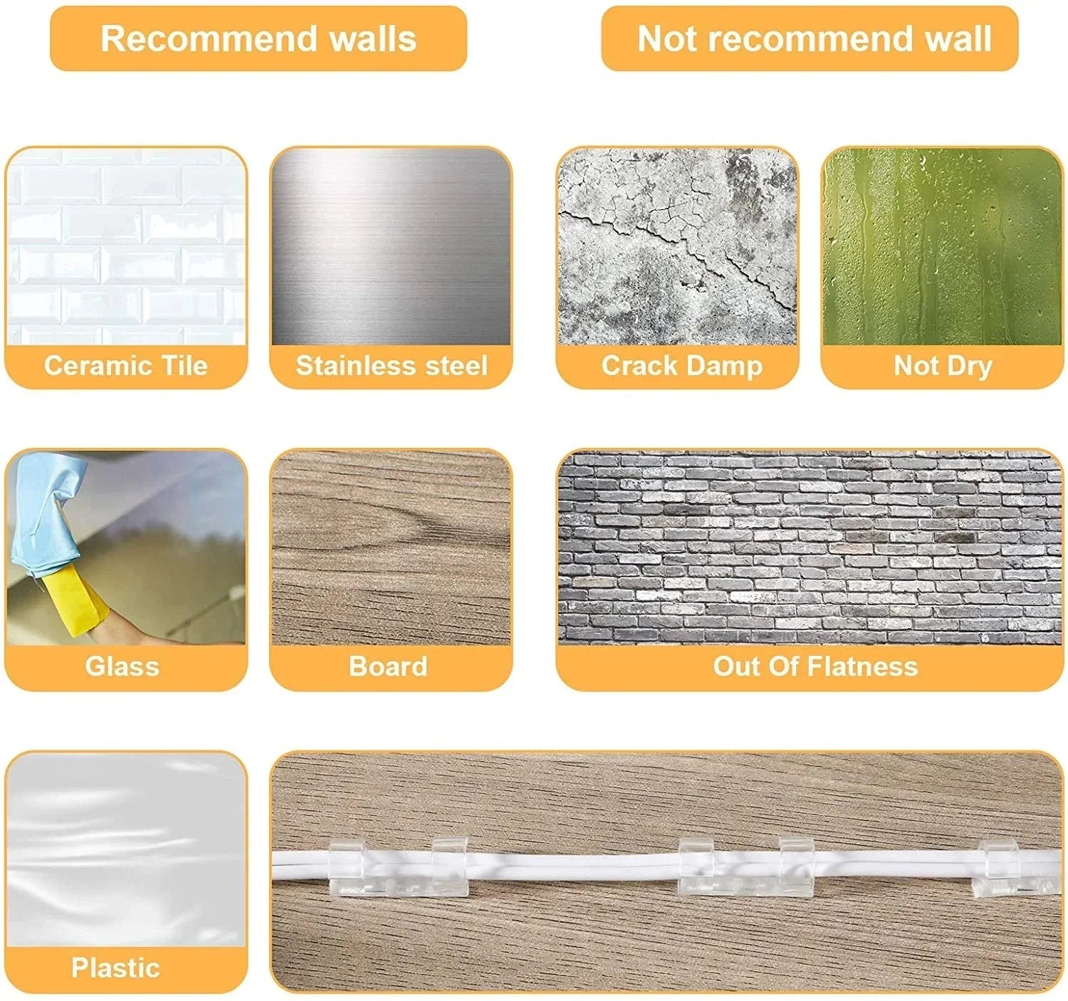 Selbstklebende Kabelclips 5–60 Stück Organizer