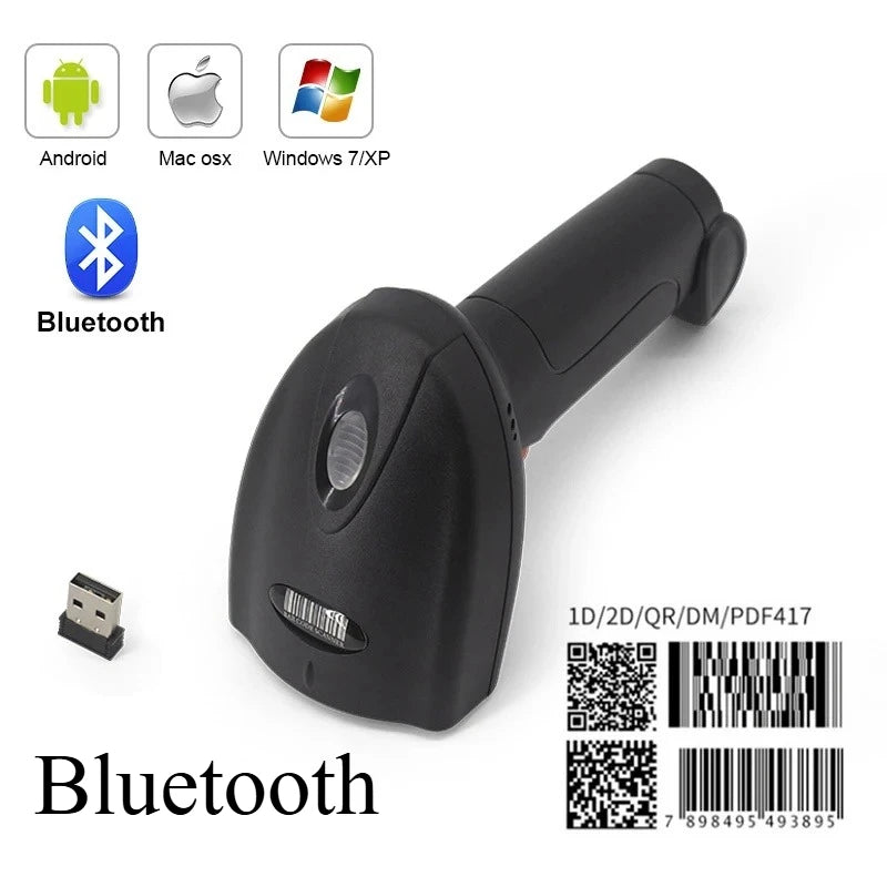Wireless 2D barcode scanner with Bluetooth and USB