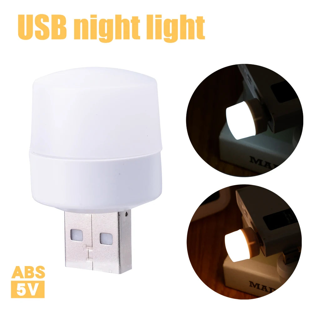 Mini USB LED Nachtlicht warmweiß 1–10 Stk.