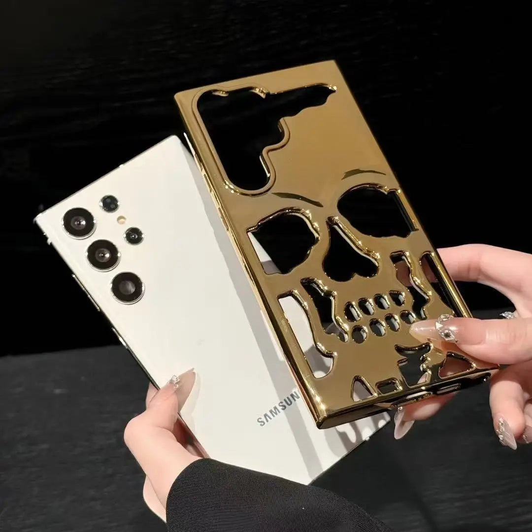 3D Metallic Totenkopf Hülle für Galaxy S23 S24