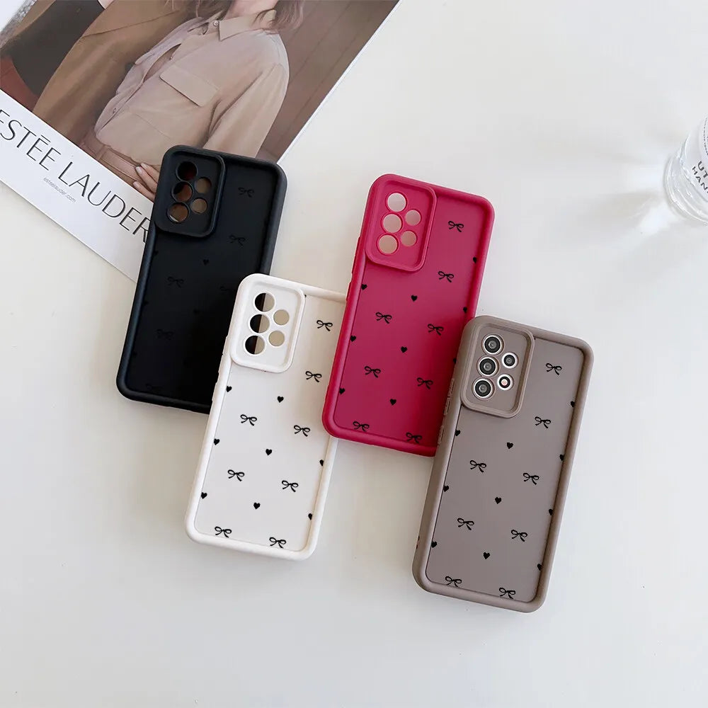 Korean heart case with bow for Samsung Galaxy