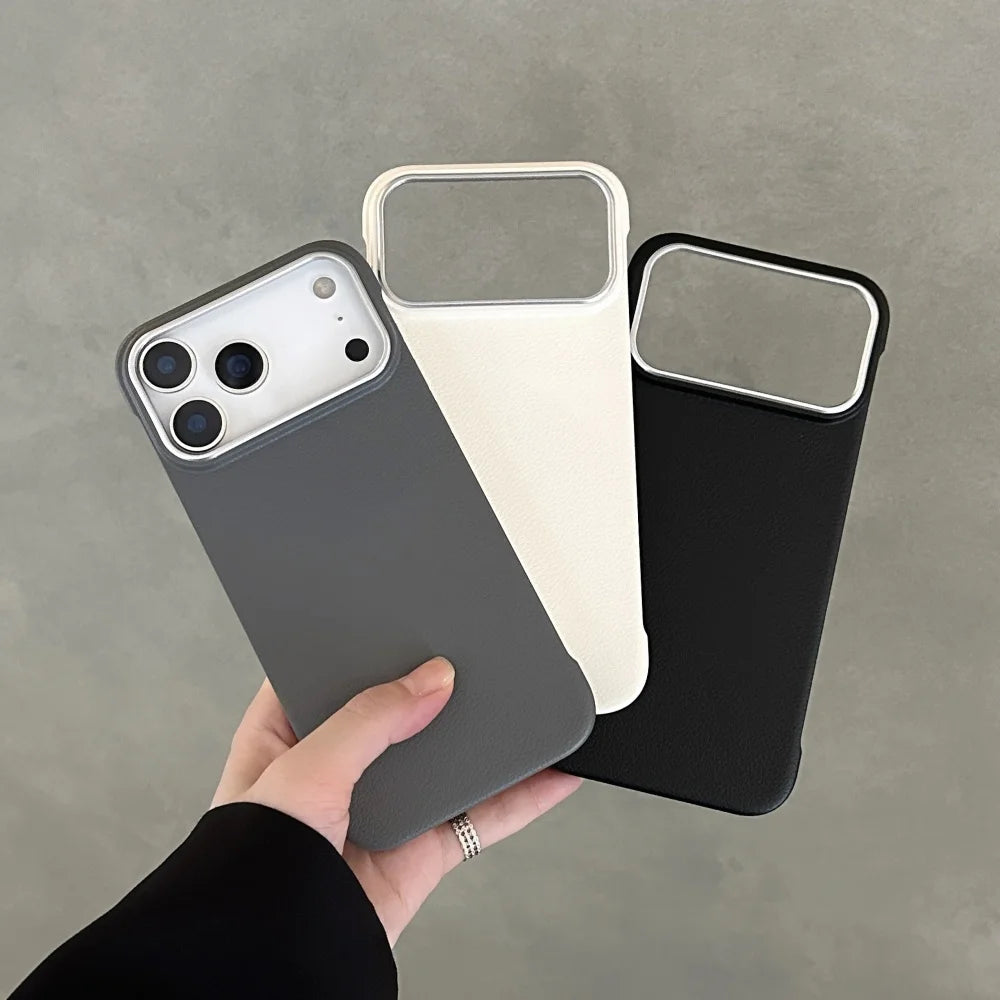 Rahmenlose PU-Leder Hülle für iPhone 17 Serie