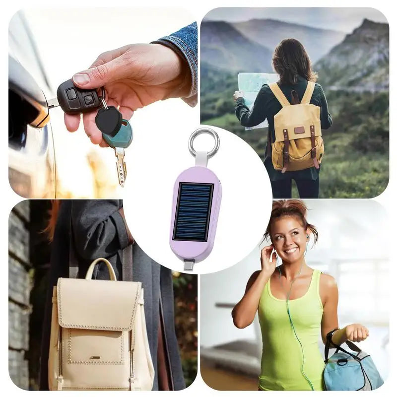 Mini Solar Keychain Powerbank with Fast Charging