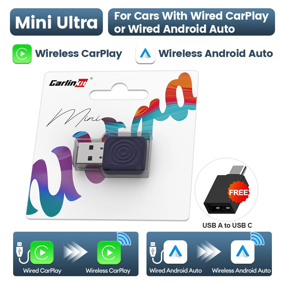 MINI 5 Pro/Ultra CarlinKit Wireless CarPlay Adapter