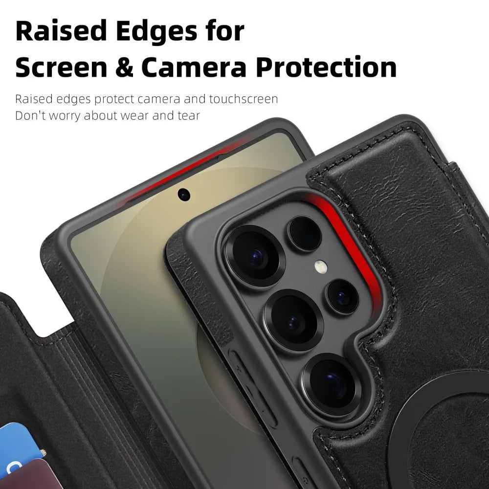 Flip-Lederhülle für Samsung S25 Ultra MagSafe Schutz