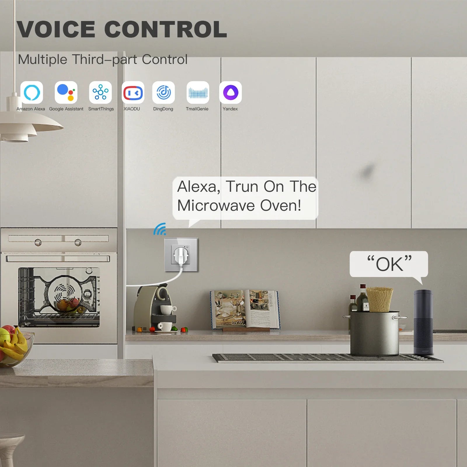 Smart WLAN Steckdose EU USB Typ-C mit Alexa Timer