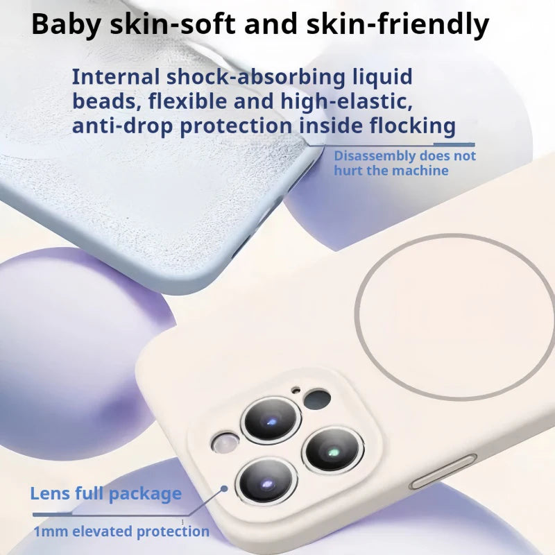 Flüssigsilikon Hülle iPhone 16–12 Magsafe