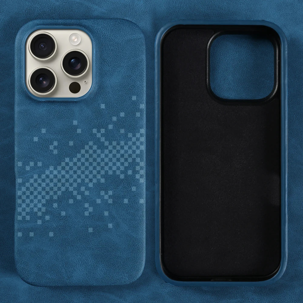 Luxury Leather Case for iPhone 17-15 Pro Max, Shockproof